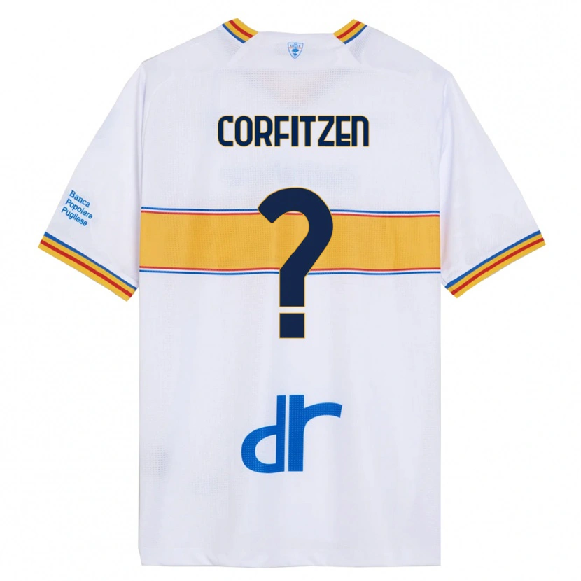 Danxen Män Jeppe Corfitzen #0 Vit Gul Bortatröja Matchtröjor 2025/26 Tröjor T-Tröja