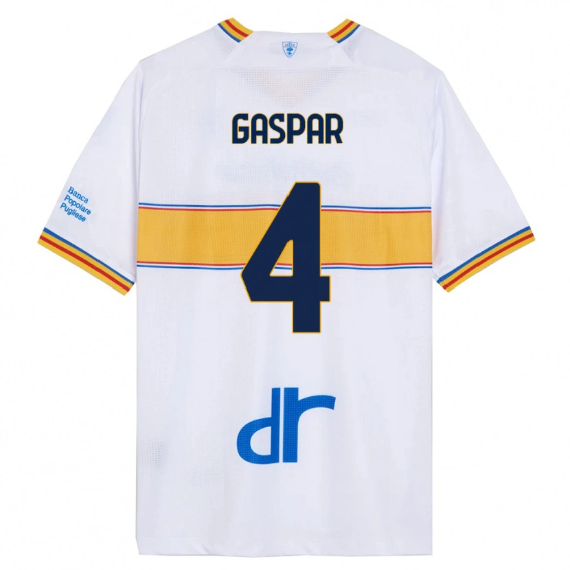 Danxen Män Kialonda Gaspar #4 Vit Gul Bortatröja Matchtröjor 2025/26 Tröjor T-Tröja