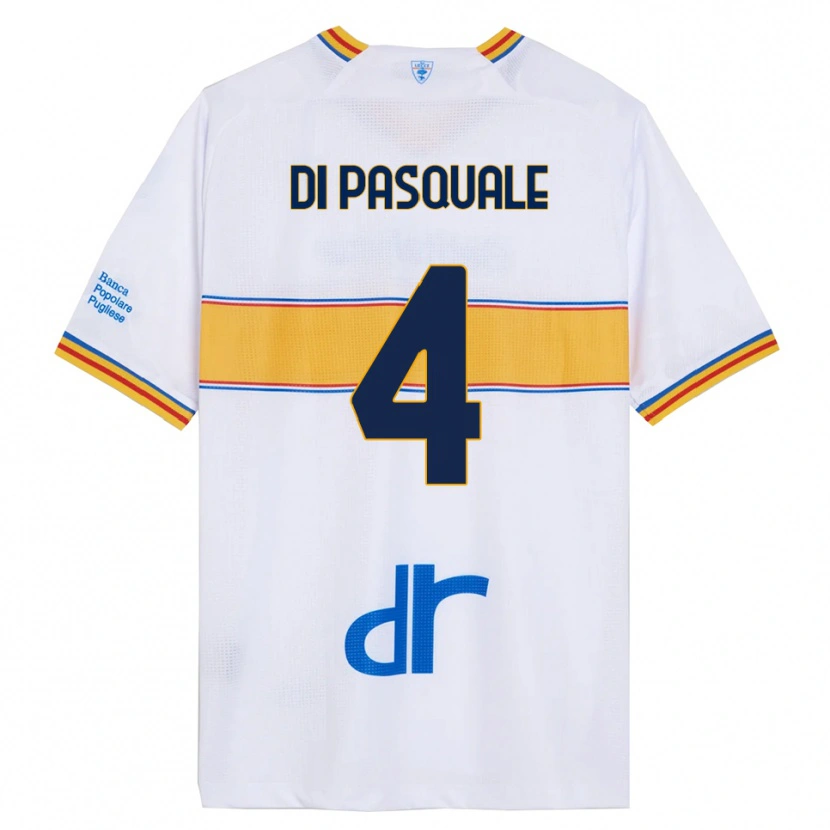 Danxen Män Alessandro Di Pasquale #4 Vit Gul Bortatröja Matchtröjor 2025/26 Tröjor T-Tröja