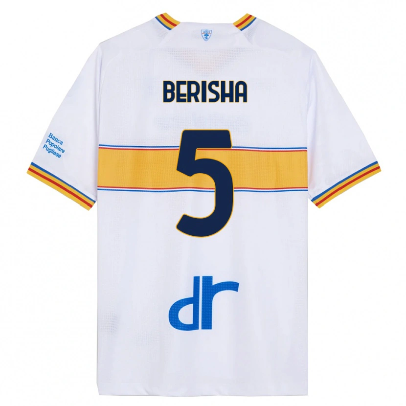 Danxen Män Medon Berisha #5 Vit Gul Bortatröja Matchtröjor 2025/26 Tröjor T-Tröja