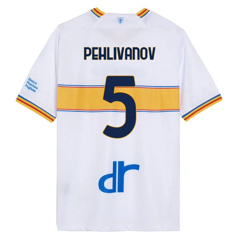 Danxen Män Cristian Pehlivanov #5 Vit Gul Bortatröja Matchtröjor 2025/26 Tröjor T-Tröja