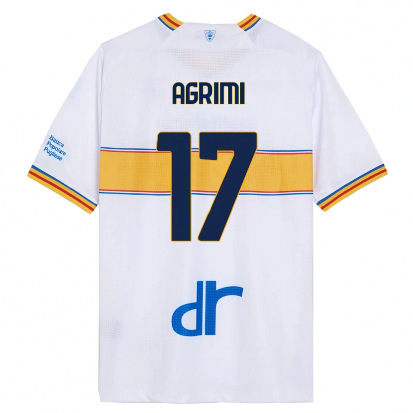 Danxen Män Matteo Agrimi #17 Vit Gul Bortatröja Matchtröjor 2025/26 Tröjor T-Tröja