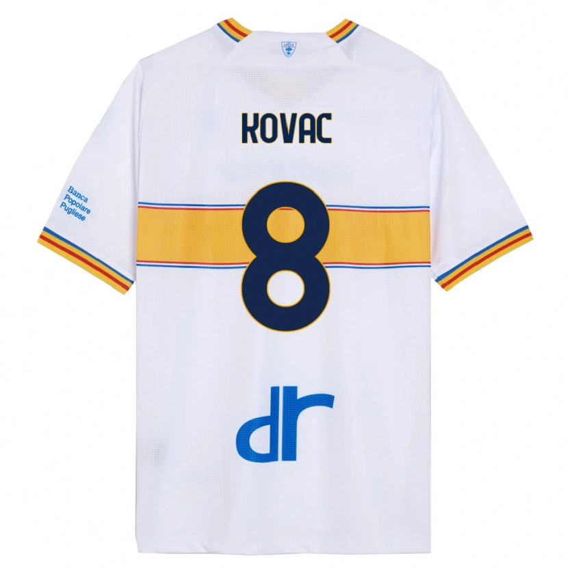 Danxen Män Niko Kovač #8 Vit Gul Bortatröja Matchtröjor 2025/26 Tröjor T-Tröja