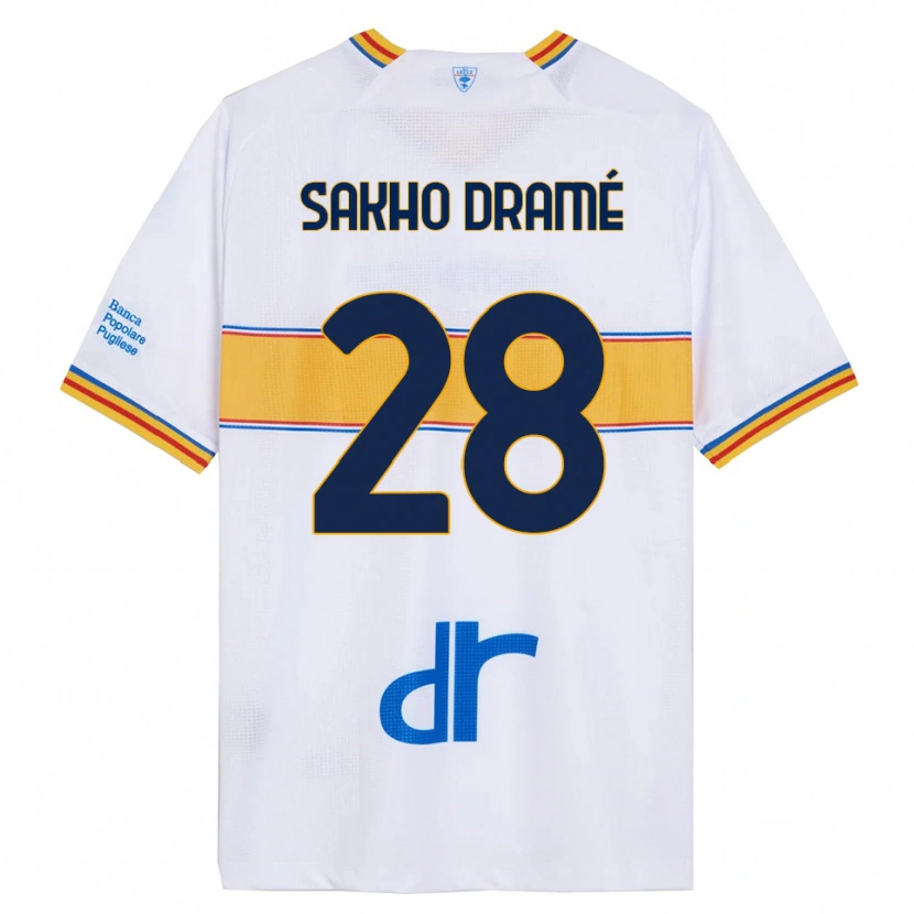Danxen Män Samba Sakho Dramé #28 Vit Gul Bortatröja Matchtröjor 2025/26 Tröjor T-Tröja