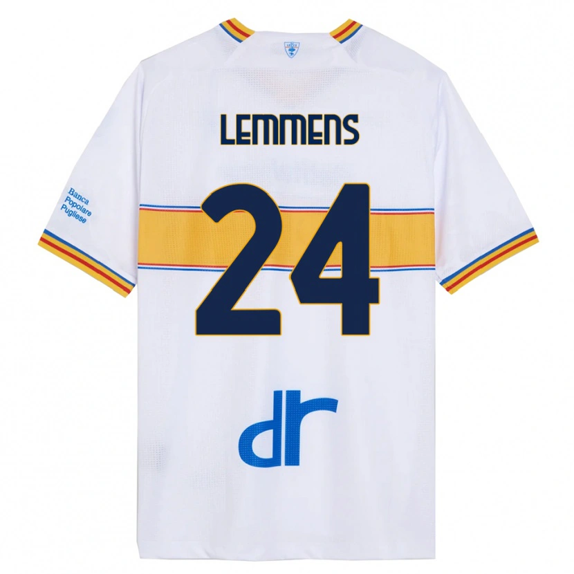 Danxen Män Mats Lemmens #24 Vit Gul Bortatröja Matchtröjor 2025/26 Tröjor T-Tröja