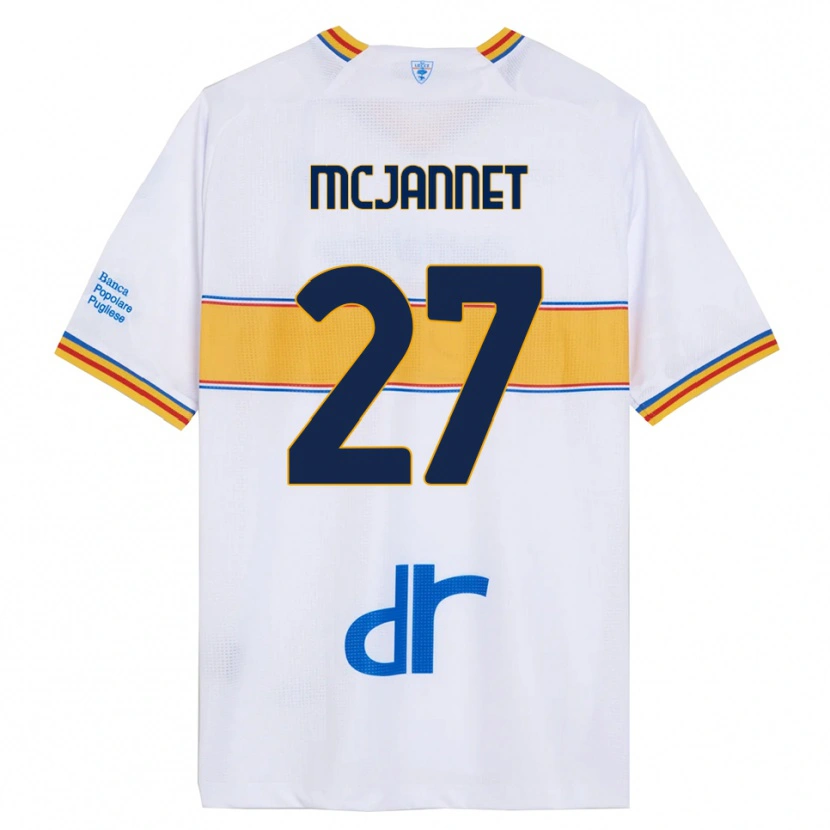 Danxen Män Ed Mcjannet #27 Vit Gul Bortatröja Matchtröjor 2025/26 Tröjor T-Tröja