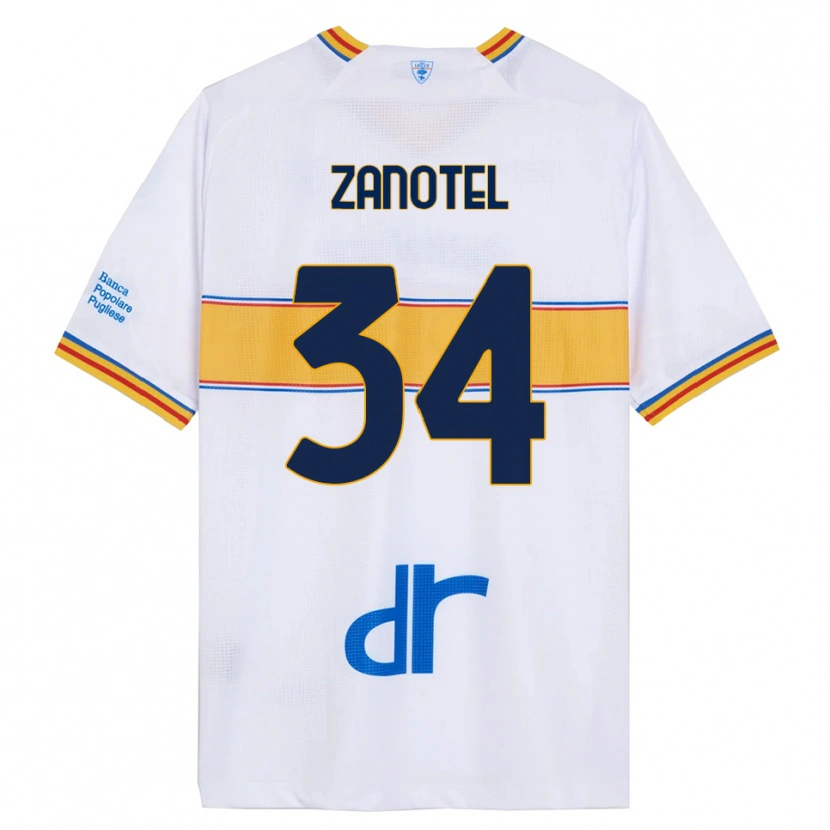 Danxen Män Giovanni Zanotel #34 Vit Gul Bortatröja Matchtröjor 2025/26 Tröjor T-Tröja
