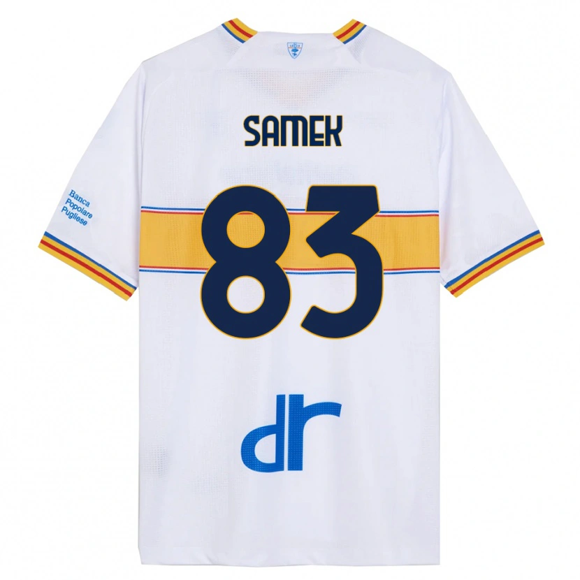 Danxen Män Daniel Samek #83 Vit Gul Bortatröja Matchtröjor 2025/26 Tröjor T-Tröja