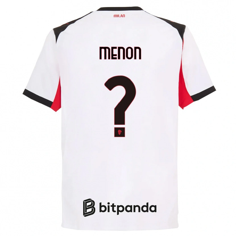 Danxen Män Luca Menon #0 Vit Svart Bortatröja Matchtröjor 2025/26 Tröjor T-Tröja