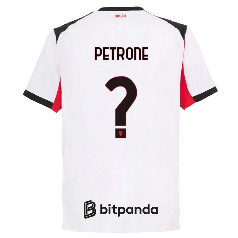Danxen Män Daniele Petrone #0 Vit Svart Bortatröja Matchtröjor 2025/26 Tröjor T-Tröja