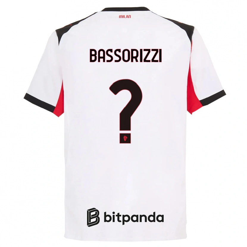 Danxen Män Carlo Bassorizzi #0 Vit Svart Bortatröja Matchtröjor 2025/26 Tröjor T-Tröja
