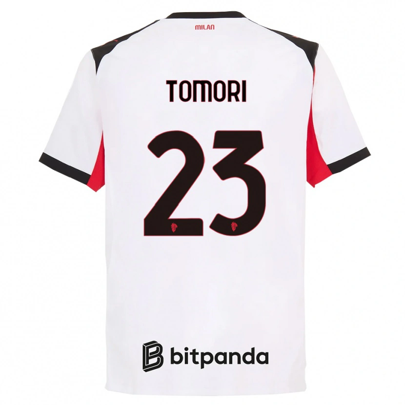 Danxen Män Fikayo Tomori #23 Vit Svart Bortatröja Matchtröjor 2025/26 Tröjor T-Tröja