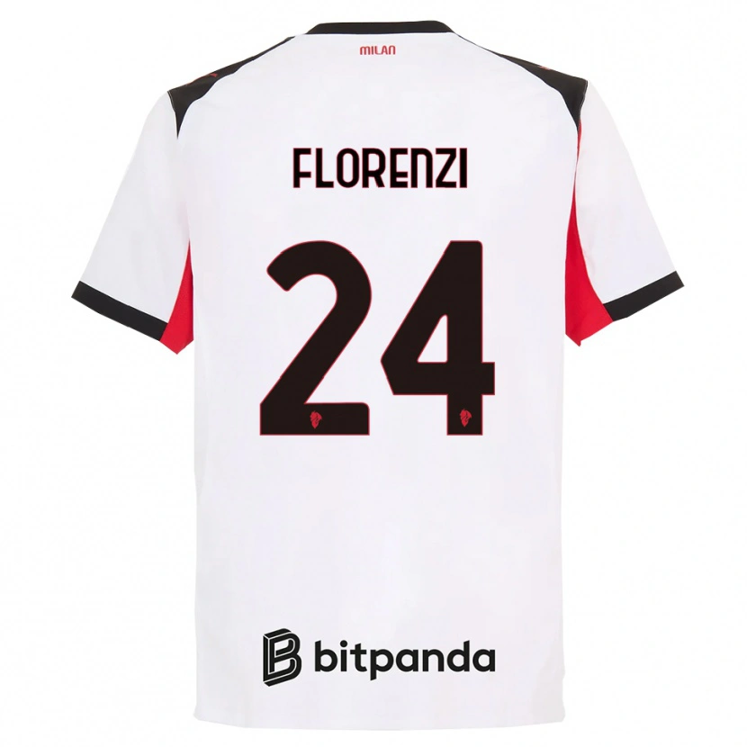 Danxen Män Alessandro Florenzi #24 Vit Svart Bortatröja Matchtröjor 2025/26 Tröjor T-Tröja