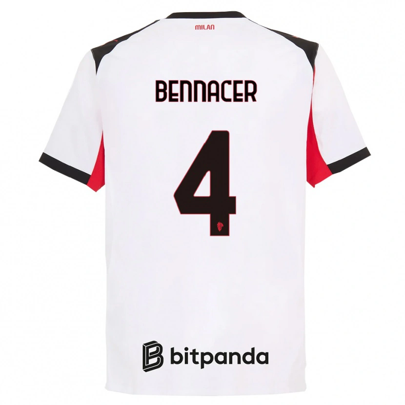 Danxen Män Ismaël Bennacer #4 Vit Svart Bortatröja Matchtröjor 2025/26 Tröjor T-Tröja