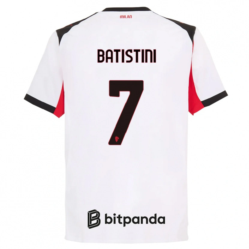Danxen Män Simone Batistini #7 Vit Svart Bortatröja Matchtröjor 2025/26 Tröjor T-Tröja