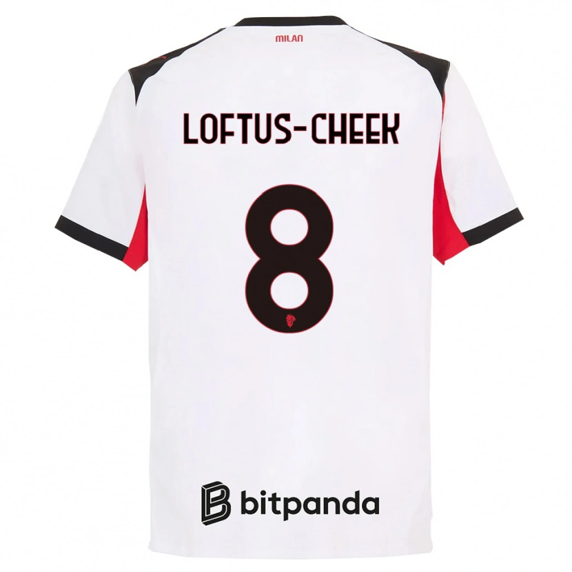 Danxen Män Ruben Loftus-Cheek #8 Vit Svart Bortatröja Matchtröjor 2025/26 Tröjor T-Tröja