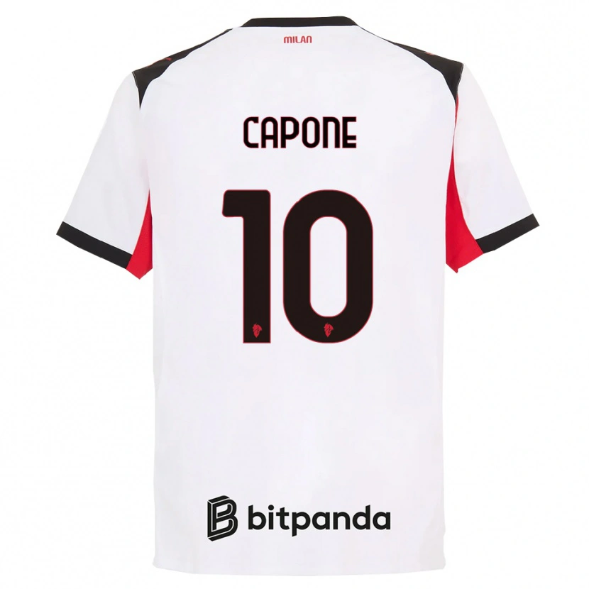 Danxen Män Andrea Capone #10 Vit Svart Bortatröja Matchtröjor 2025/26 Tröjor T-Tröja