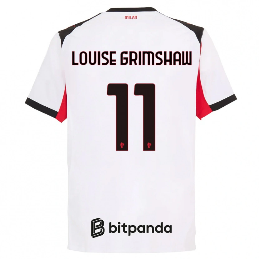 Danxen Män Christy Louise Grimshaw #11 Vit Svart Bortatröja Matchtröjor 2025/26 Tröjor T-Tröja