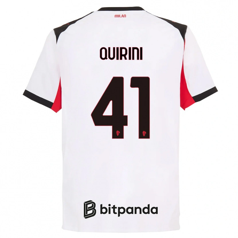 Danxen Män Ettore Quirini #41 Vit Svart Bortatröja Matchtröjor 2025/26 Tröjor T-Tröja