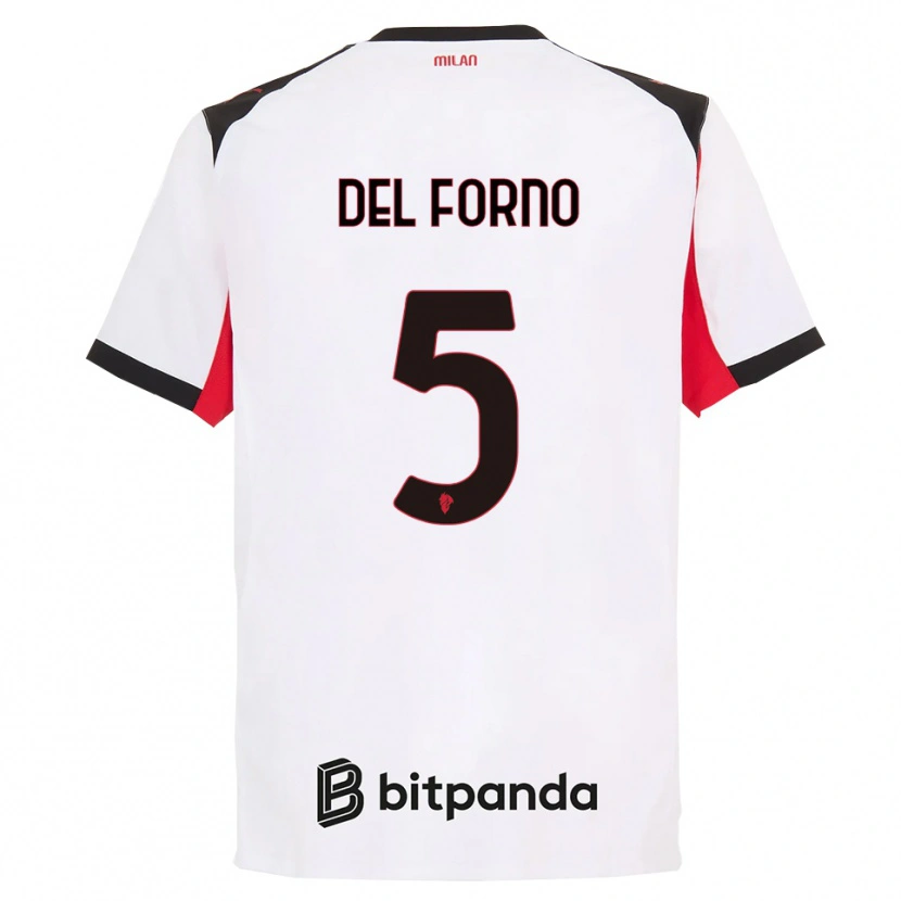 Danxen Män Luca Del Forno #5 Vit Svart Bortatröja Matchtröjor 2025/26 Tröjor T-Tröja