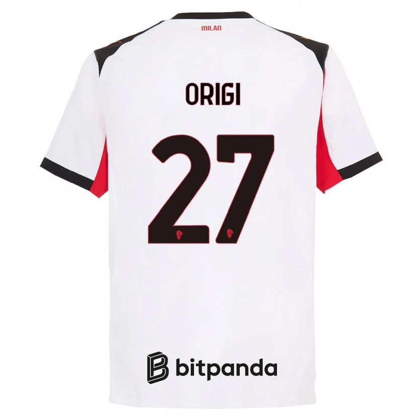 Danxen Män Divock Origi #27 Vit Svart Bortatröja Matchtröjor 2025/26 Tröjor T-Tröja