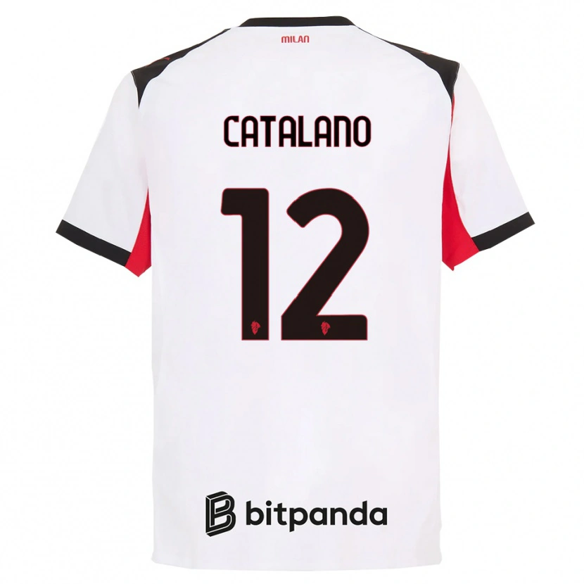 Danxen Män Alessio Catalano #12 Vit Svart Bortatröja Matchtröjor 2025/26 Tröjor T-Tröja