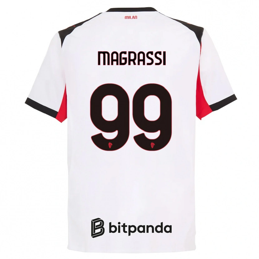 Danxen Män Andrea Magrassi #99 Vit Svart Bortatröja Matchtröjor 2025/26 Tröjor T-Tröja