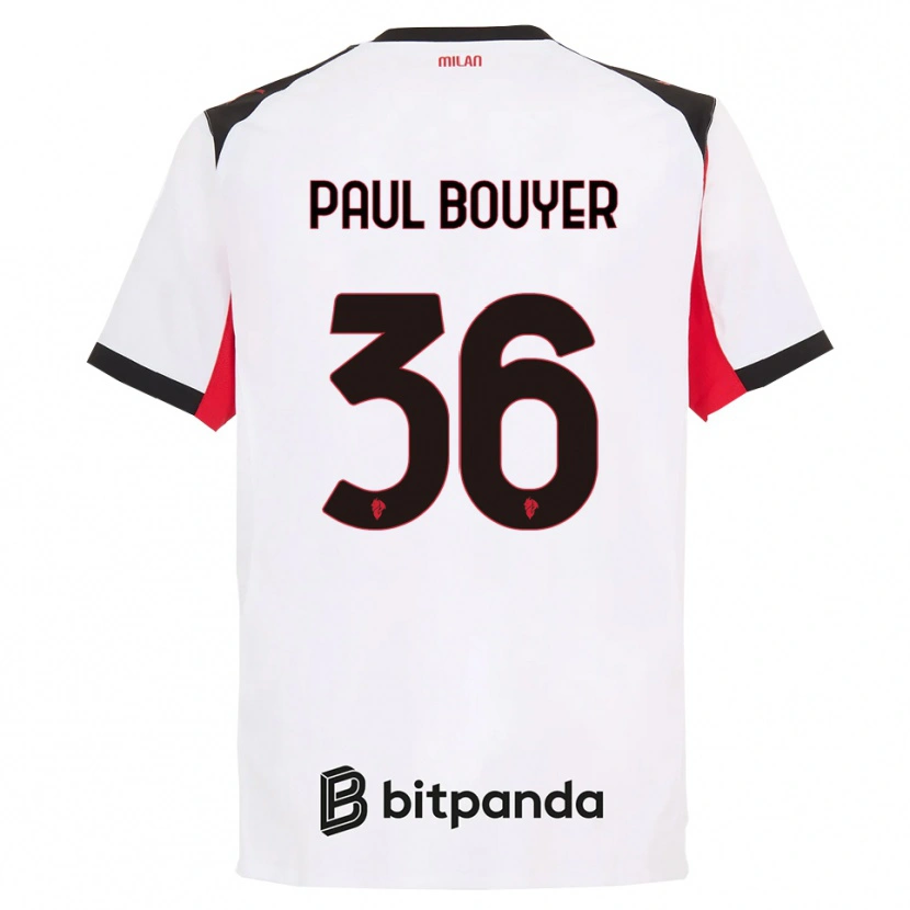 Danxen Män Léo Paul Bouyer #36 Vit Svart Bortatröja Matchtröjor 2025/26 Tröjor T-Tröja