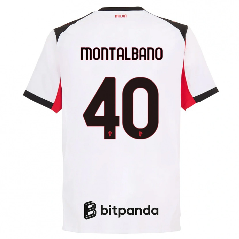 Danxen Män Nicolo Montalbano #40 Vit Svart Bortatröja Matchtröjor 2025/26 Tröjor T-Tröja