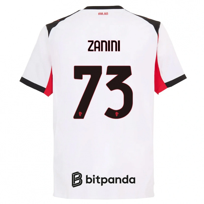 Danxen Män Paola Zanini #73 Vit Svart Bortatröja Matchtröjor 2025/26 Tröjor T-Tröja