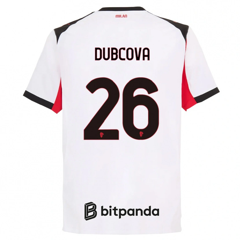 Danxen Män Michaela Dubcova #26 Vit Svart Bortatröja Matchtröjor 2025/26 Tröjor T-Tröja