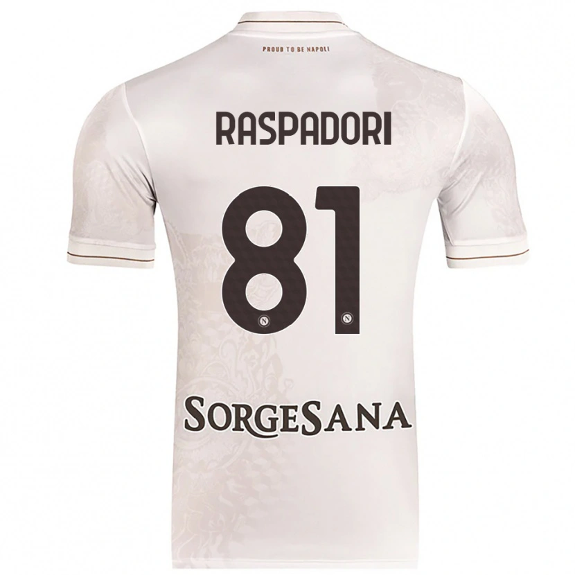 Danxen Män Giacomo Raspadori #81 Champagne Brun Bortatröja Matchtröjor 2025/26 Tröjor T-Tröja