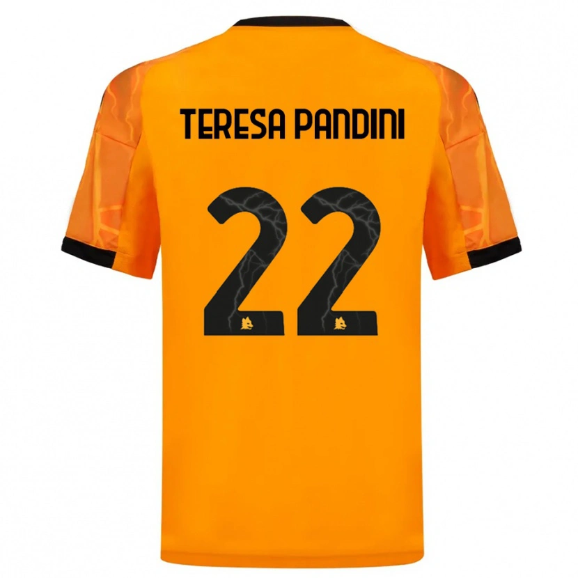 Danxen Män Marta Teresa Pandini #22 Orange Svart Bortatröja Matchtröjor 2025/26 Tröjor T-Tröja