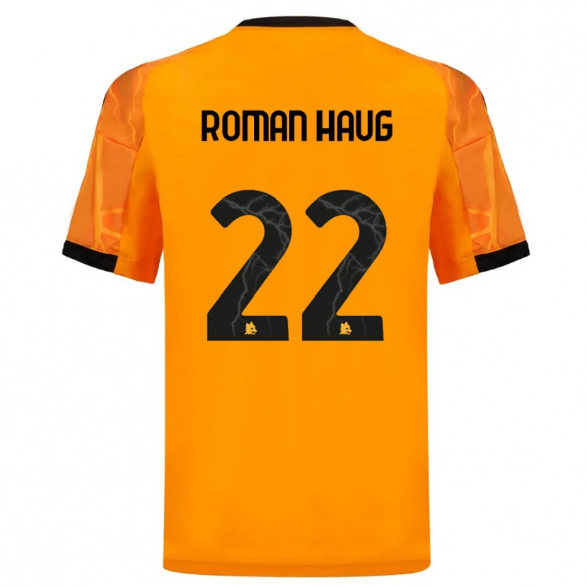 Danxen Män Sophie Roman Haug #22 Orange Svart Bortatröja Matchtröjor 2025/26 Tröjor T-Tröja