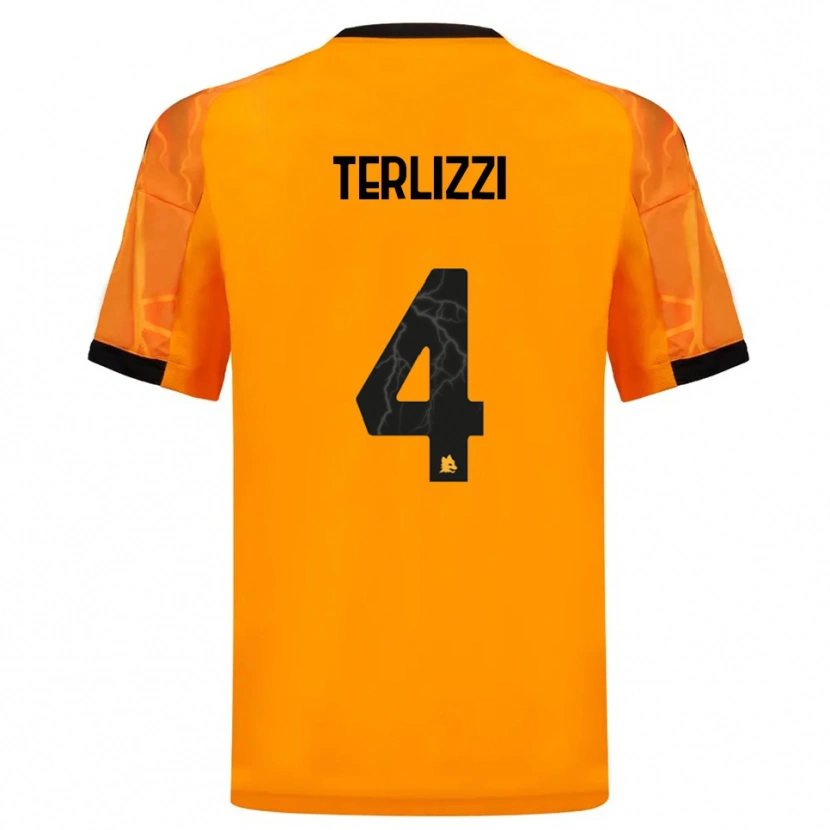 Danxen Män Federico Terlizzi #4 Orange Svart Bortatröja Matchtröjor 2025/26 Tröjor T-Tröja