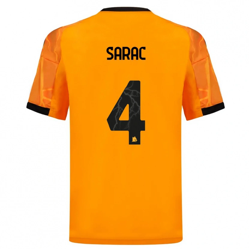 Danxen Män Pavle Sarac #4 Orange Svart Bortatröja Matchtröjor 2025/26 Tröjor T-Tröja