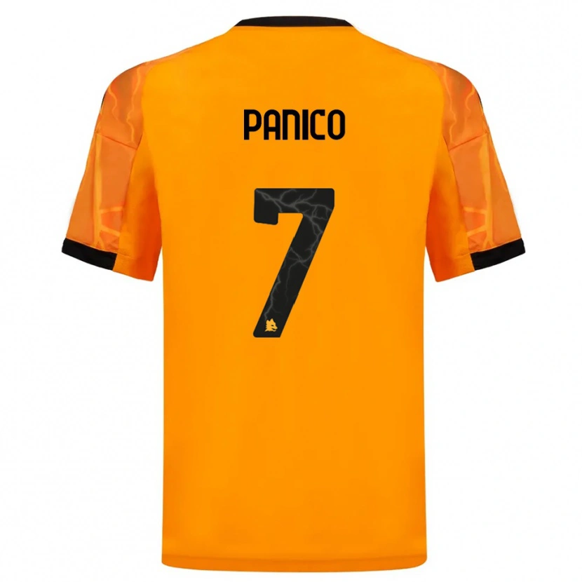 Danxen Män Francesco Panico #7 Orange Svart Bortatröja Matchtröjor 2025/26 Tröjor T-Tröja
