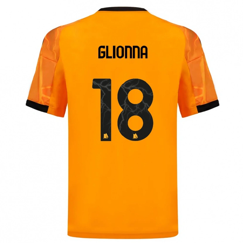 Danxen Män Benedetta Glionna #18 Orange Svart Bortatröja Matchtröjor 2025/26 Tröjor T-Tröja