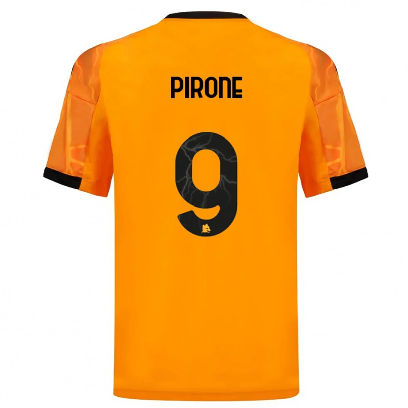 Danxen Män Valeria Pirone #9 Orange Svart Bortatröja Matchtröjor 2025/26 Tröjor T-Tröja