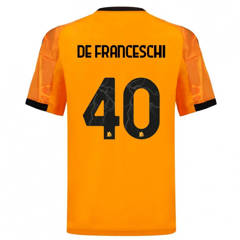 Danxen Män Leonardo De Franceschi #40 Orange Svart Bortatröja Matchtröjor 2025/26 Tröjor T-Tröja