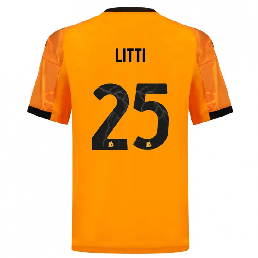 Danxen Män Marco Litti #25 Orange Svart Bortatröja Matchtröjor 2025/26 Tröjor T-Tröja