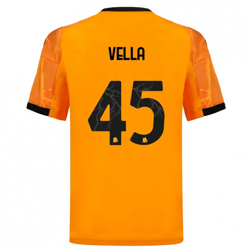 Danxen Män Tancredi Vella #45 Orange Svart Bortatröja Matchtröjor 2025/26 Tröjor T-Tröja
