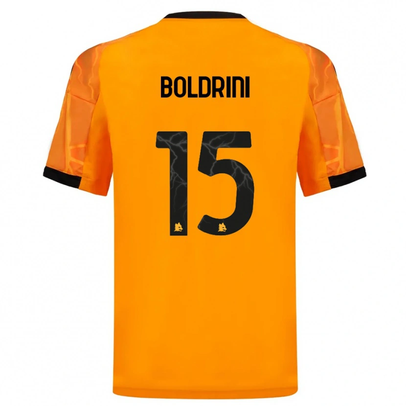Danxen Män Mattia Boldrini #15 Orange Svart Bortatröja Matchtröjor 2025/26 Tröjor T-Tröja