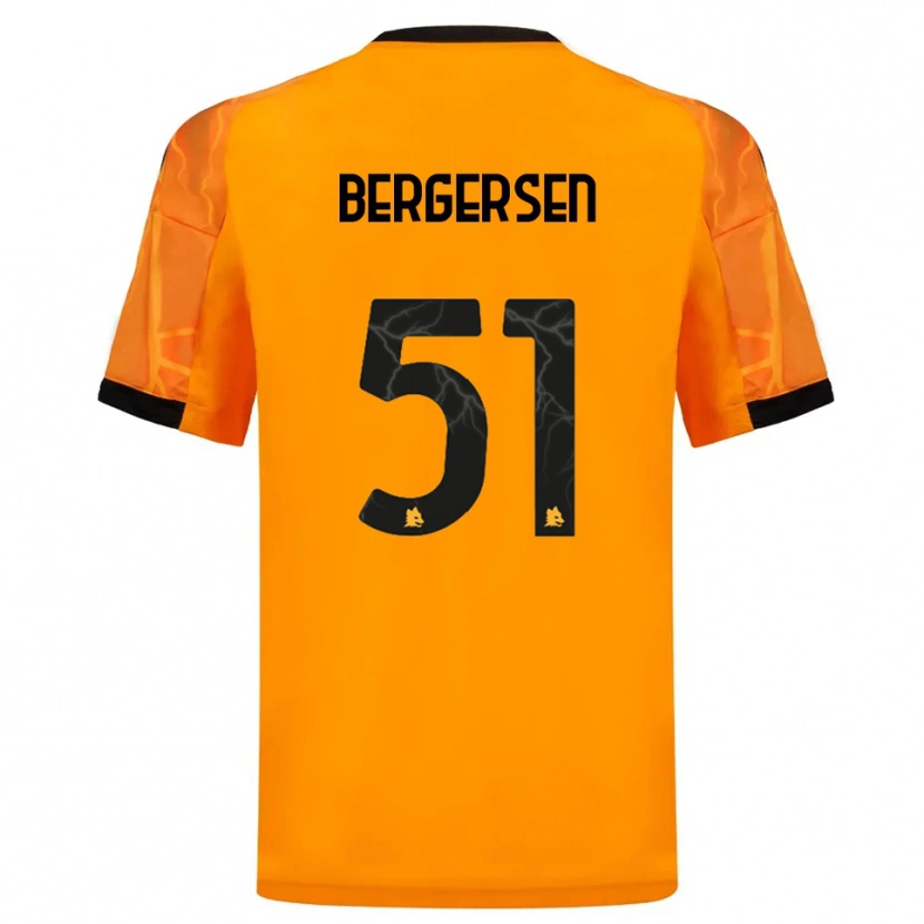 Danxen Män Mina Bergersen #51 Orange Svart Bortatröja Matchtröjor 2025/26 Tröjor T-Tröja