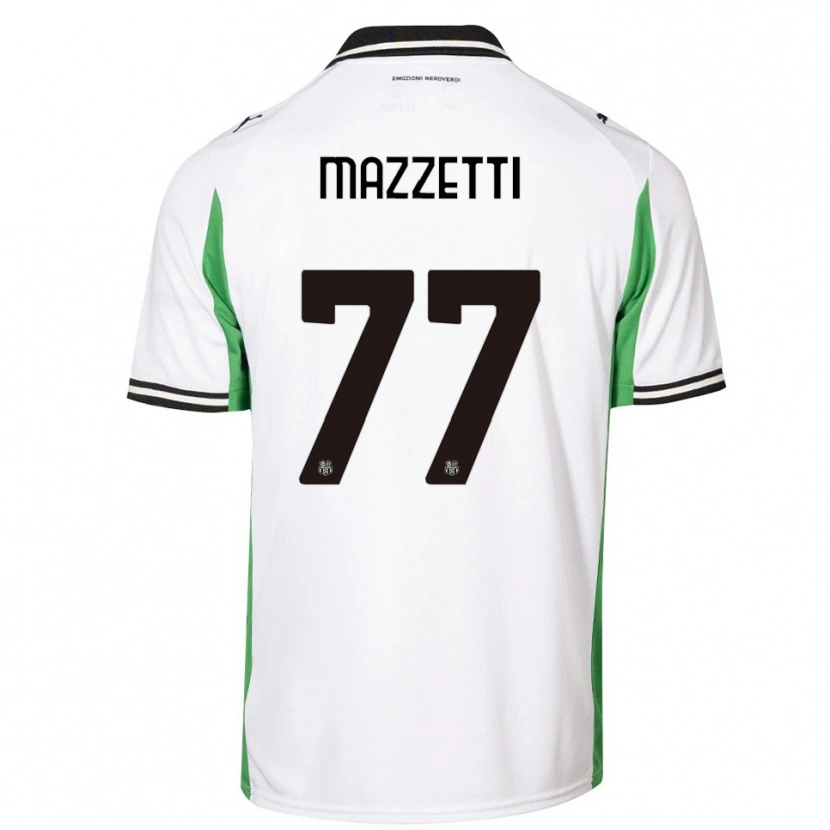 Danxen Män Riccardo Mazzetti #77 Vit Grön Svart Bortatröja Matchtröjor 2025/26 Tröjor T-Tröja