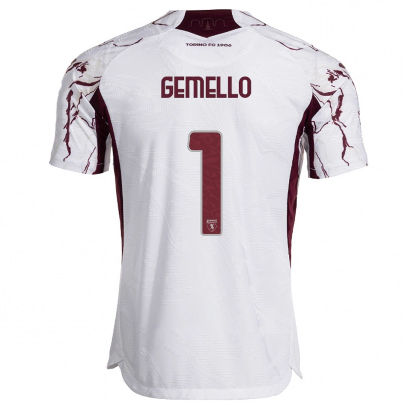 Danxen Män Luca Gemello #1 Vit Vinröd Bortatröja Matchtröjor 2025/26 Tröjor T-Tröja
