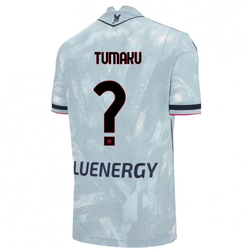 Danxen Män Niccolò Tumaku #0 Ljusblå Svart Bortatröja Matchtröjor 2025/26 Tröjor T-Tröja