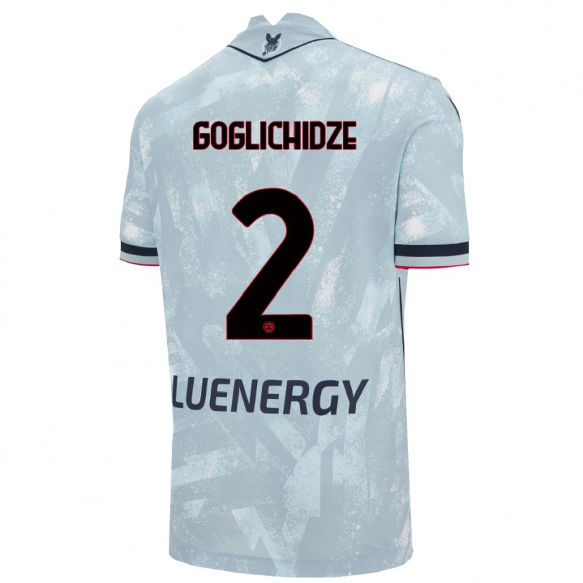 Danxen Män Saba Goglichidze #2 Ljusblå Svart Bortatröja Matchtröjor 2025/26 Tröjor T-Tröja