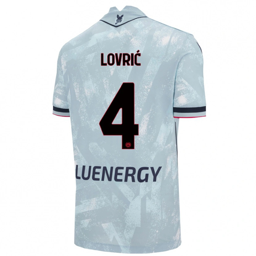 Danxen Män Sandi Lovrić #4 Ljusblå Svart Bortatröja Matchtröjor 2025/26 Tröjor T-Tröja