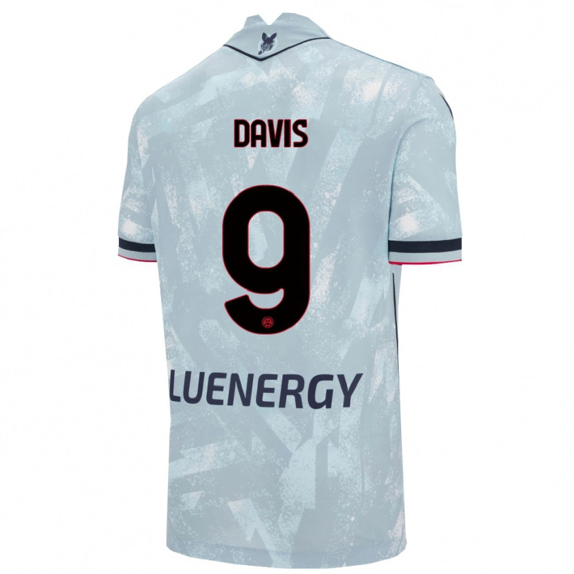 Danxen Män Keinan Davis #9 Ljusblå Svart Bortatröja Matchtröjor 2025/26 Tröjor T-Tröja